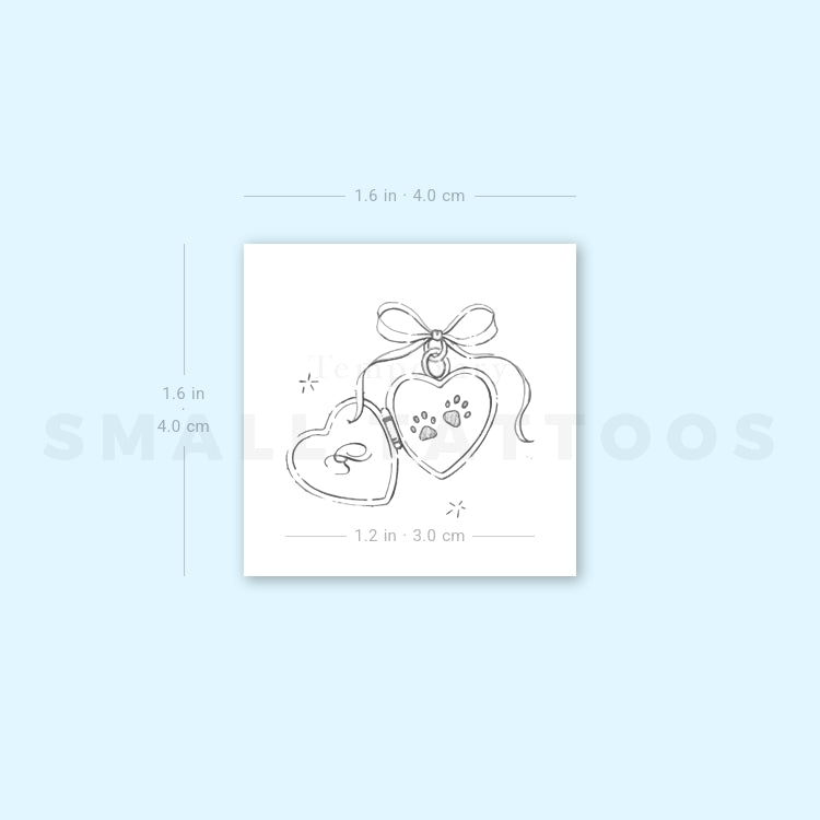 Heart Pendant By Stefano Mazza Temporary Tattoo (Set of 3)