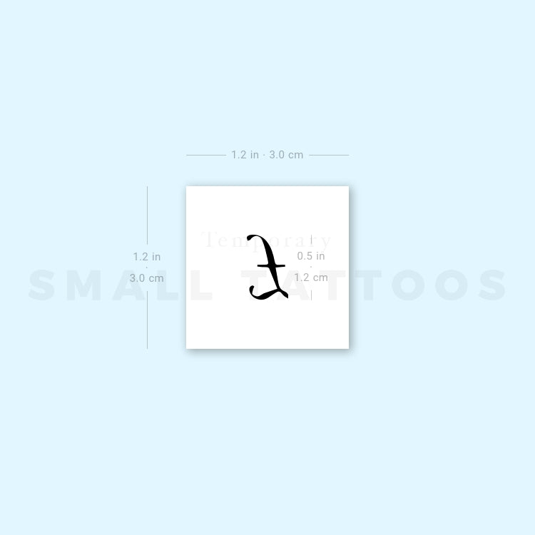 British Pound Sterling Sign Temporary Tattoo (Set of 3)