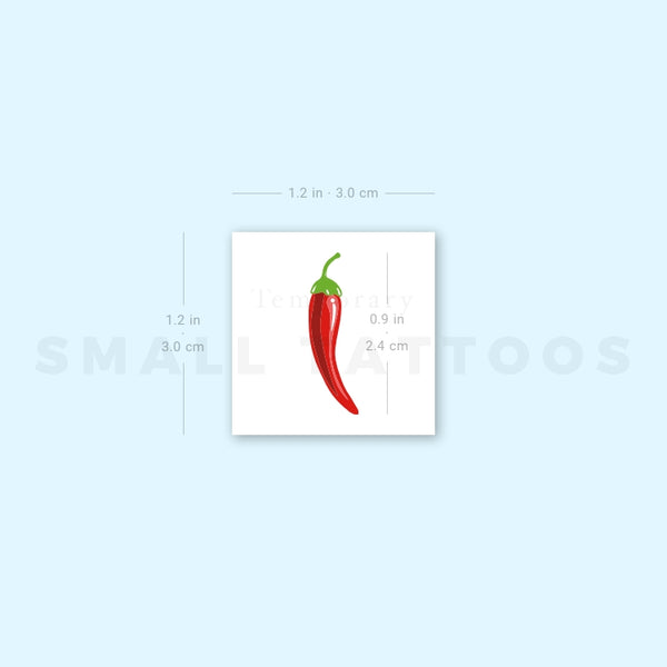 Chili Pepper Temporary Tattoo (Set of 3)