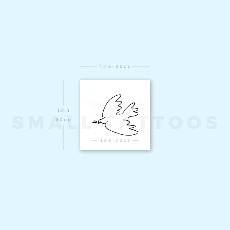 Little Dove Of Peace Temporary Tattoo (Set of 3)