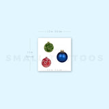 Three Christmas Baubles Temporary Tattoo (Set of 3)