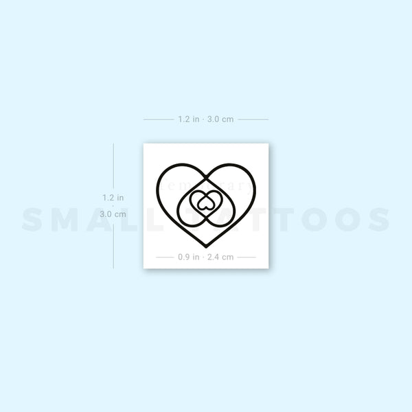 Four Hearts In One Temporary Tattoo (Set of 3)