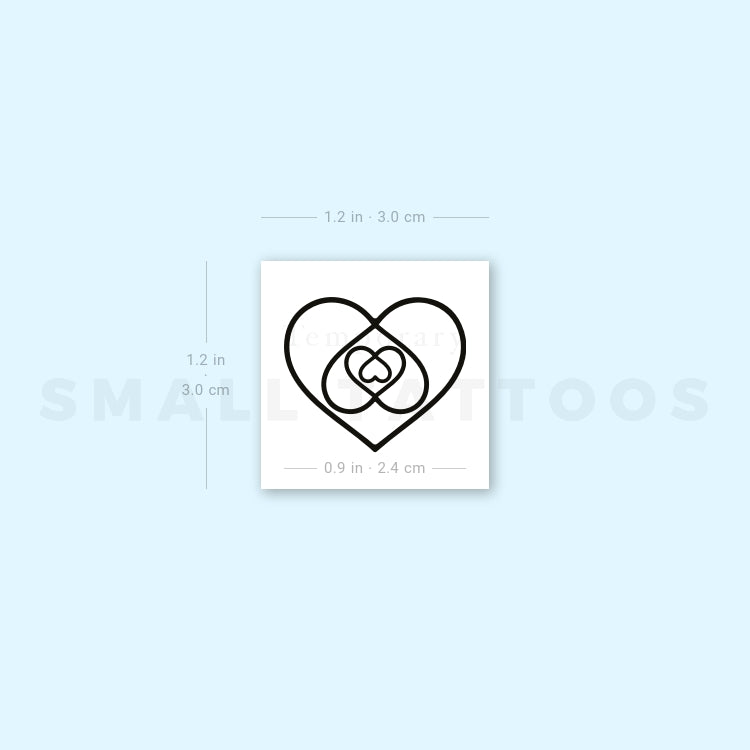 Four Hearts In One Temporary Tattoo (Set of 3)