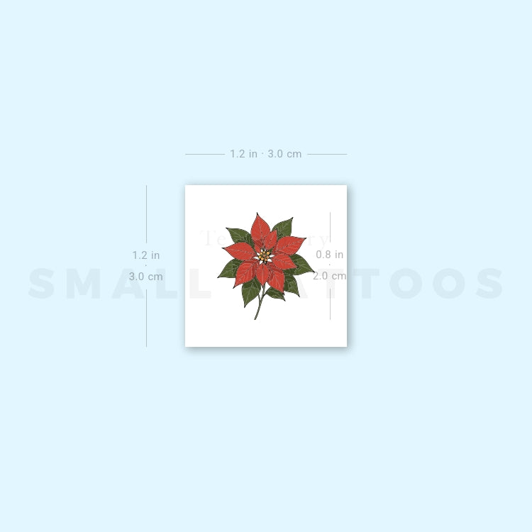 Poinsettia Temporary Tattoo (Set of 3)