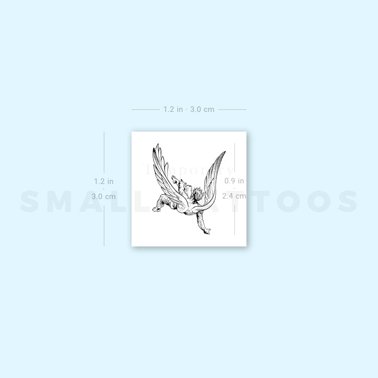 Small Falling Angel Temporary Tattoo (Set of 3)