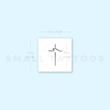 Small Wave Cross Temporary Tattoo (Set of 3)