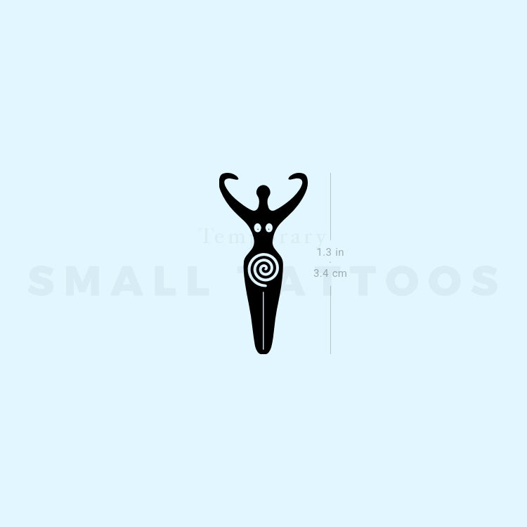 Tatuaje temporal del símbolo de la diosa espiral (juego de 3)