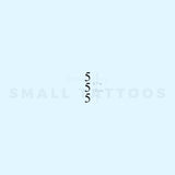 Small 555 Vertical Temporary Tattoo (Set of 3)