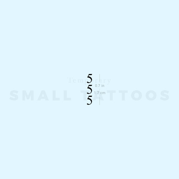 Small 555 Vertical Temporary Tattoo (Set of 3)