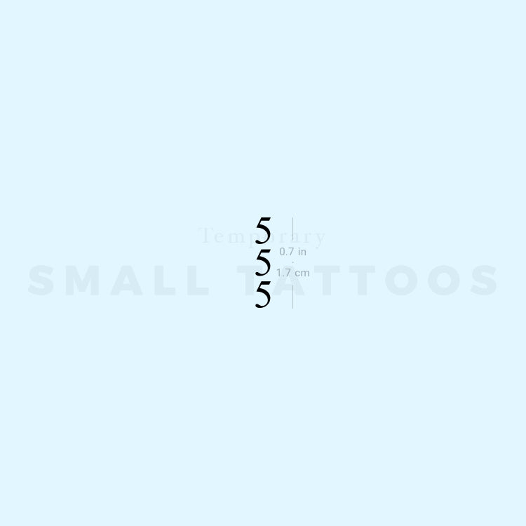 Small 555 Vertical Temporary Tattoo (Set of 3)