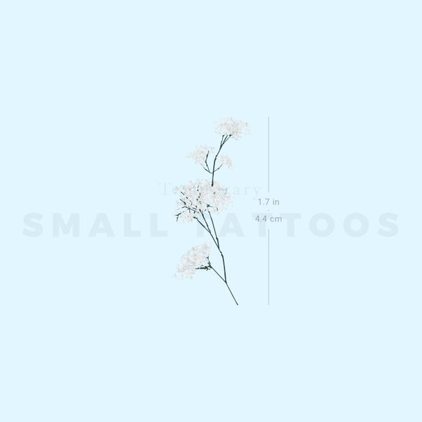 Watercolor Baby's Breath Temporary Tattoo (Set of 3)