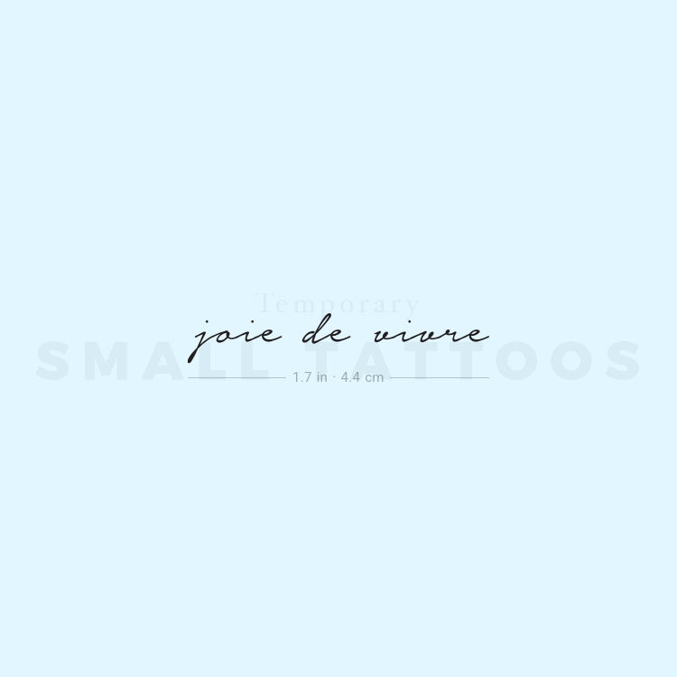 Small Joie De Vivre Temporary Tattoo (Set of 3)