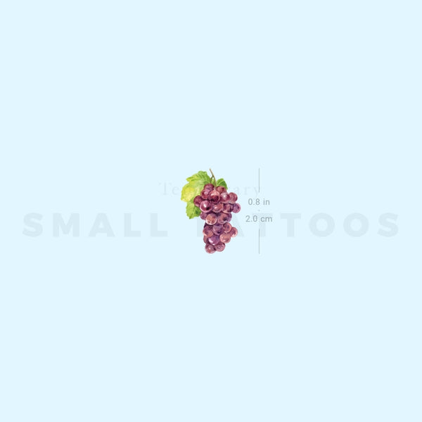 Watercolor Grapes Temporary Tattoo (Set of 3)