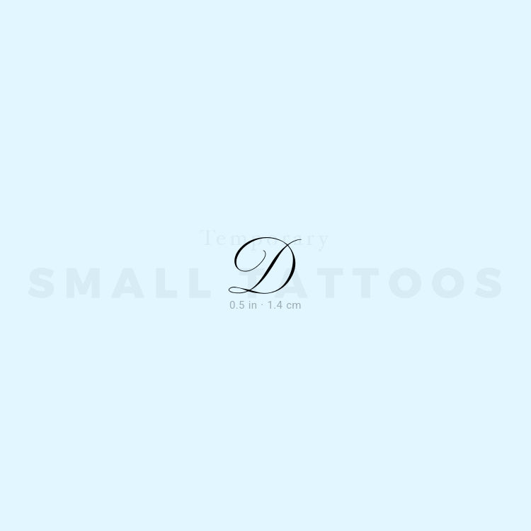 Tatuaje temporal con la letra D (juego de 3)