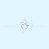 Sacred Heart And Flower By Stefano Mazza Temporary Tattoo (Set of 3)