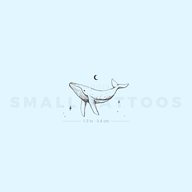 Whale By Stefano Mazza Temporary Tattoo (Set of 3)