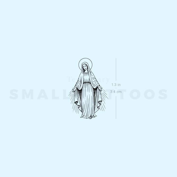 Enlightened Virgin Mary Temporary Tattoo (Set of 3)