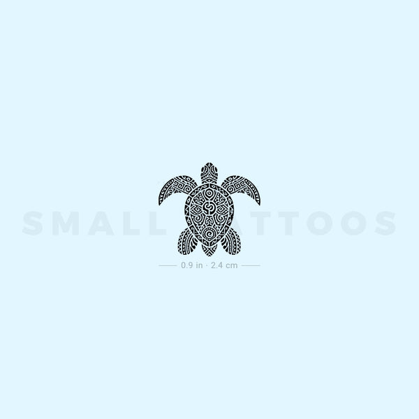 Tribal Sea Turtle Temporary Tattoo (Set of 3)