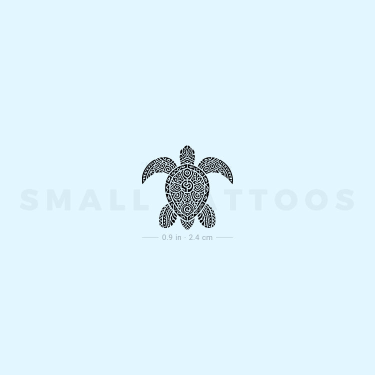 Tribal Sea Turtle Temporary Tattoo (Set of 3)