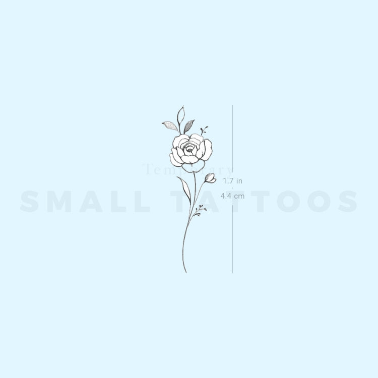 Peony By Stefano Mazza Temporary Tattoo (Set of 3)
