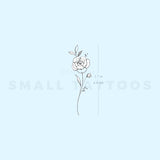 Peony By Stefano Mazza Temporary Tattoo (Set of 3)