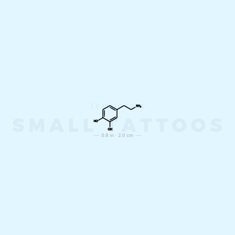 Small Dopamine Chemical Structure Temporary Tattoo (Set of 3)