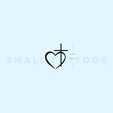 Cross Heart Temporary Tattoo (Set of 3)