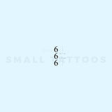 Small 666 Vertical Temporary Tattoo (Set of 3)