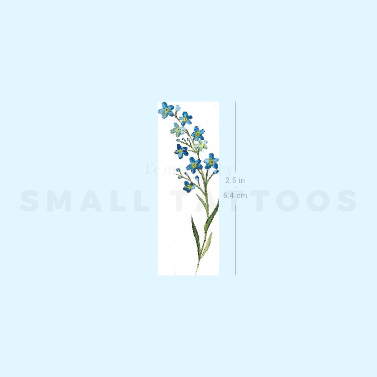 Delicate Watercolor Forget-me-not Temporary Tattoo (Set of 3)