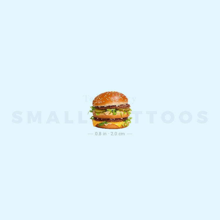 Realistic Hamburger Temporary Tattoo (Set of 3)