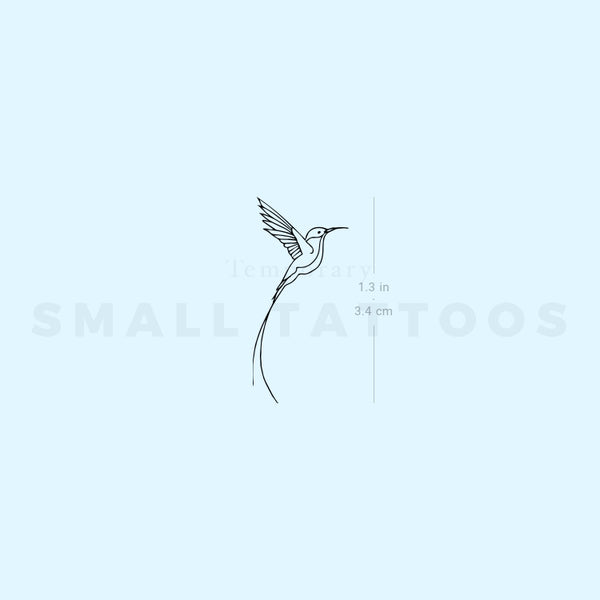 Long-tailed Sylph Hummingbird Temporary Tattoo (Set of 3)