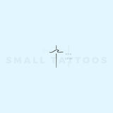 Small Wave Cross Temporary Tattoo (Set of 3)