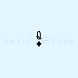 Black Queen Of Diamonds Temporary Tattoo (Set of 3)