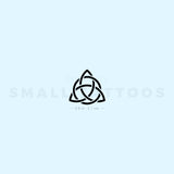 Small Black Interlaced Trinity Knot Temporary Tattoo (Set of 3)