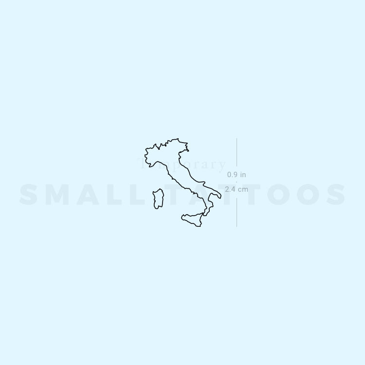 Map Of Italy Temporary Tattoo (Set of 3)
