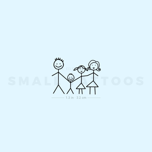 Family Drawing Temporary Tattoo (Set of 3)