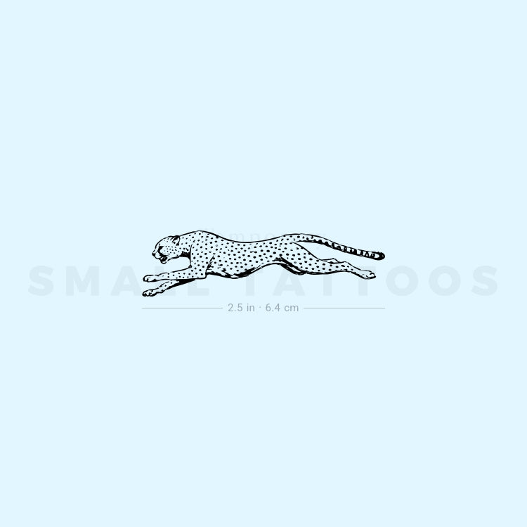 Fast-Running Cheetah Temporary Tattoo (Set of 3)