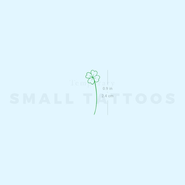 Green Four-Leaf Clover Temporary Tattoo (Set of 3)