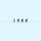 Gothic 1988 Birth Year Temporary Tattoo (Set of 3)