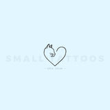Cat Lover Heart Temporary Tattoo (Set of 3)