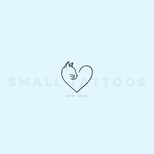 Cat Lover Heart Temporary Tattoo (Set of 3)