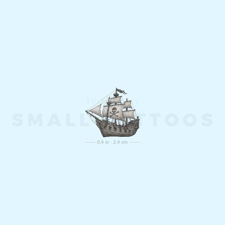 Pirate Ship Temporary Tattoo (Set of 3)
