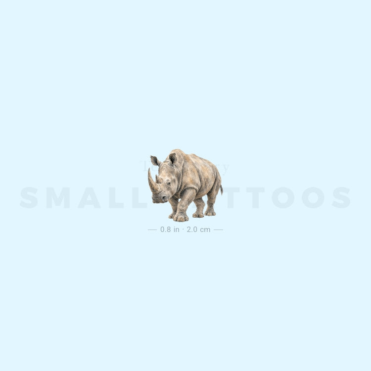 Watercolor Rhino Temporary Tattoo (Set of 3)