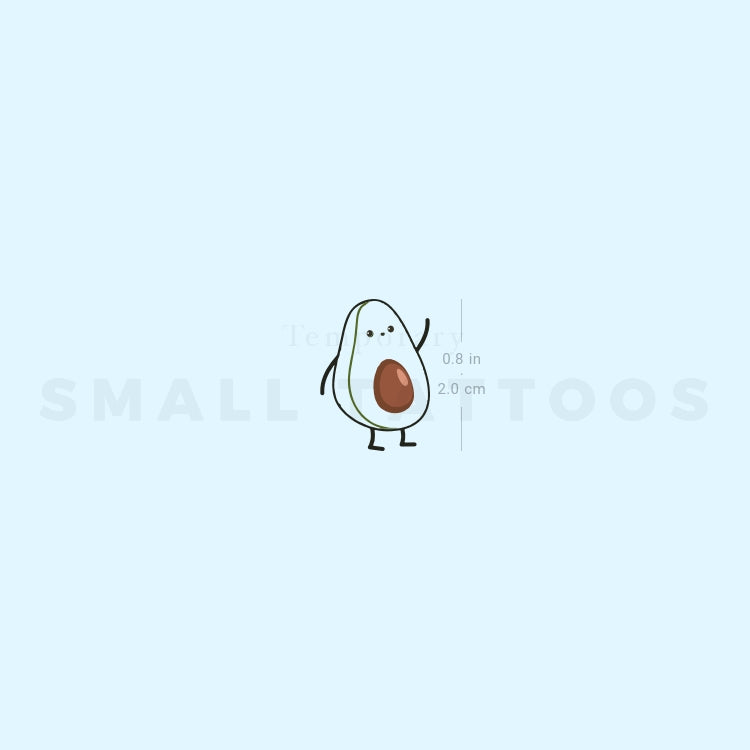 Mismatching Avocado And Seed Temporary Tattoo (Set of 3)