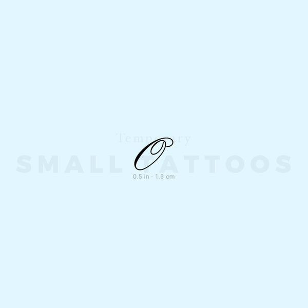 Letter O Script Temporary Tattoo (Set of 3)