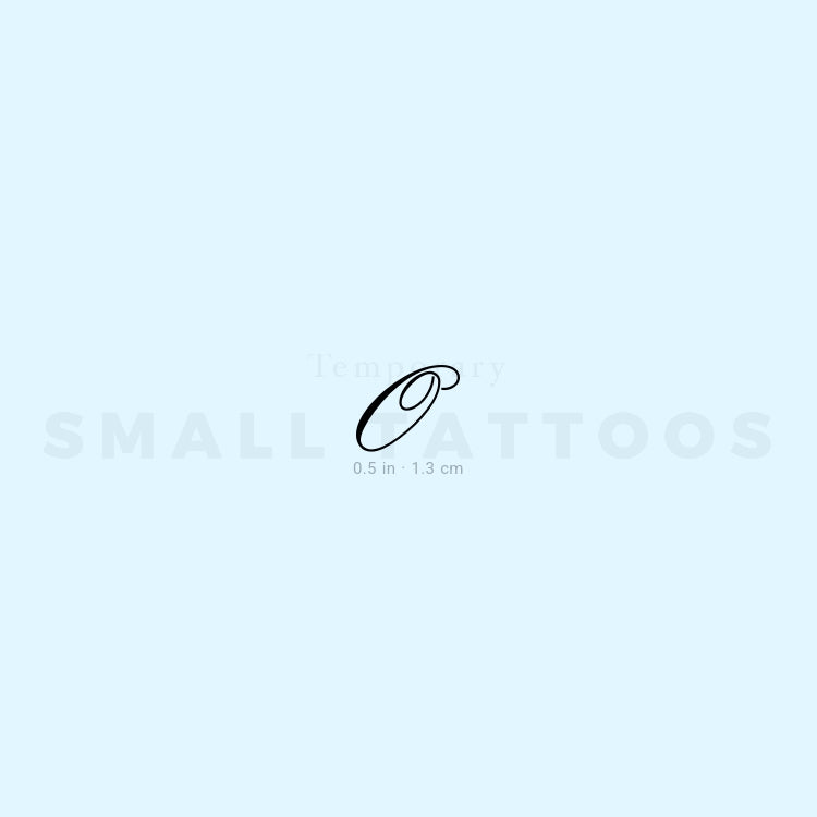 Letter O Script Temporary Tattoo (Set of 3)