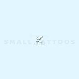 Letter L Script Temporary Tattoo (Set of 3)
