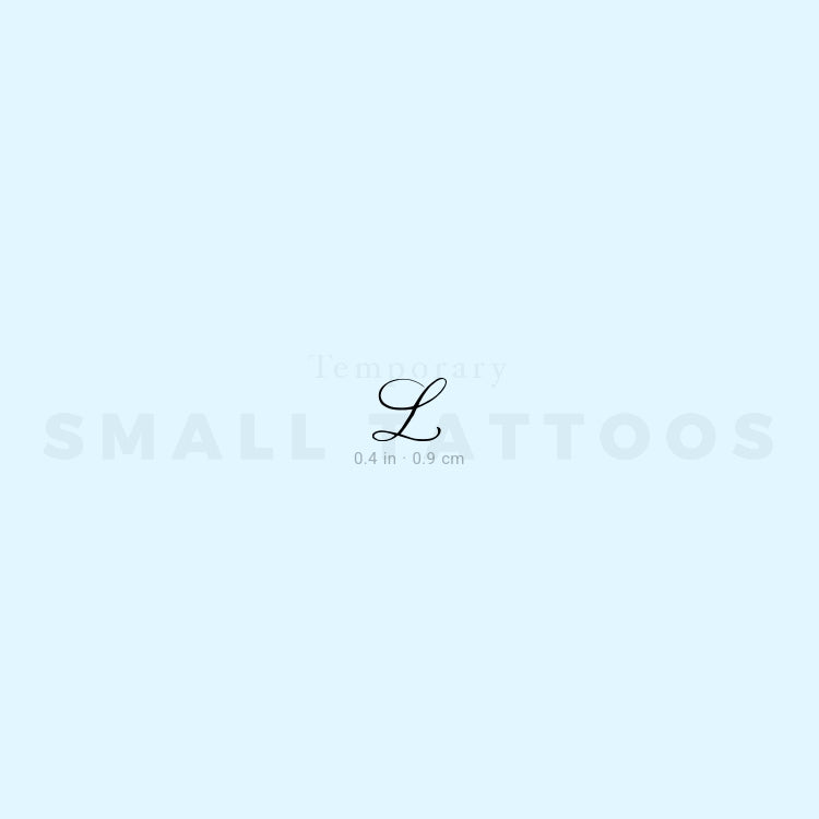 Letter L Script Temporary Tattoo (Set of 3)
