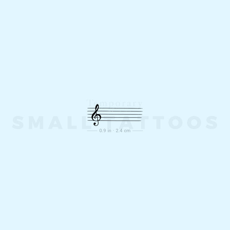 Music Staff Temporary Tattoo (Set of 3)