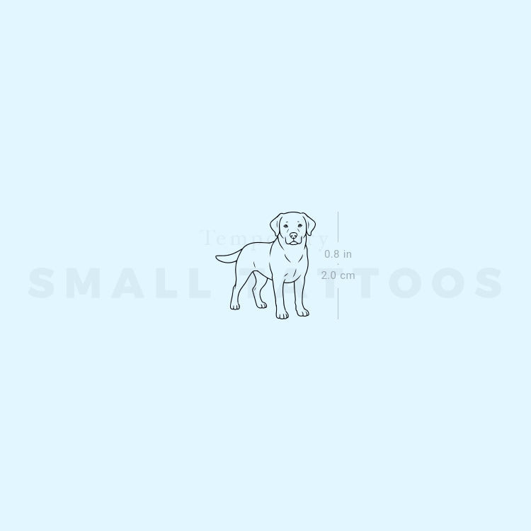 Fine Line Labrador Temporary Tattoo (Set of 3)